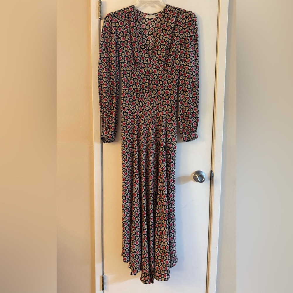 Doen Charleston Maxi Dress in Navy Bellflower Blossom Floral - Picture 2 of 13